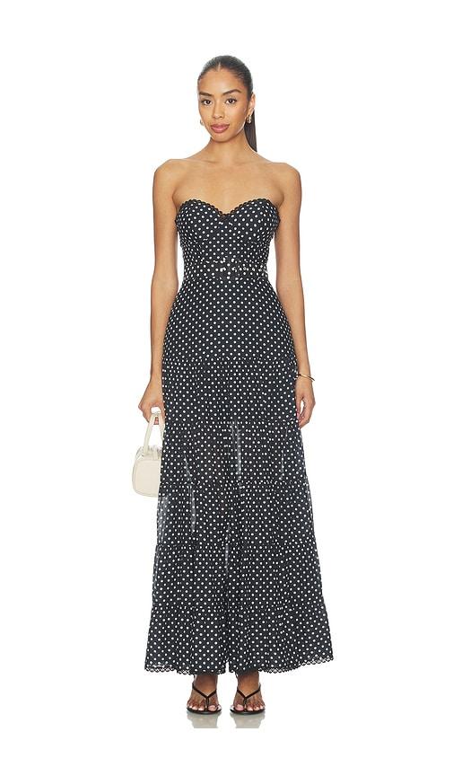 charo ruiz ibiza jimena long dress in black,white. - size l (also in s, xs, m)