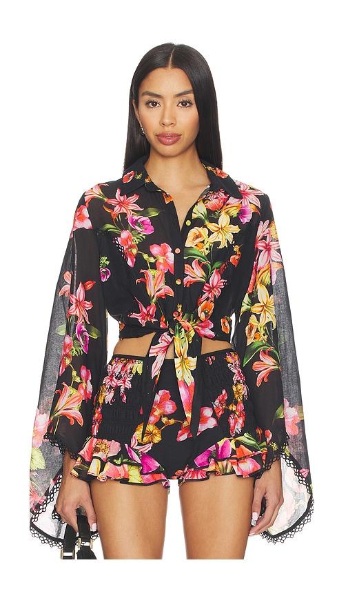 charo ruiz ibiza lei blouse in black. - size l (also in s, m)