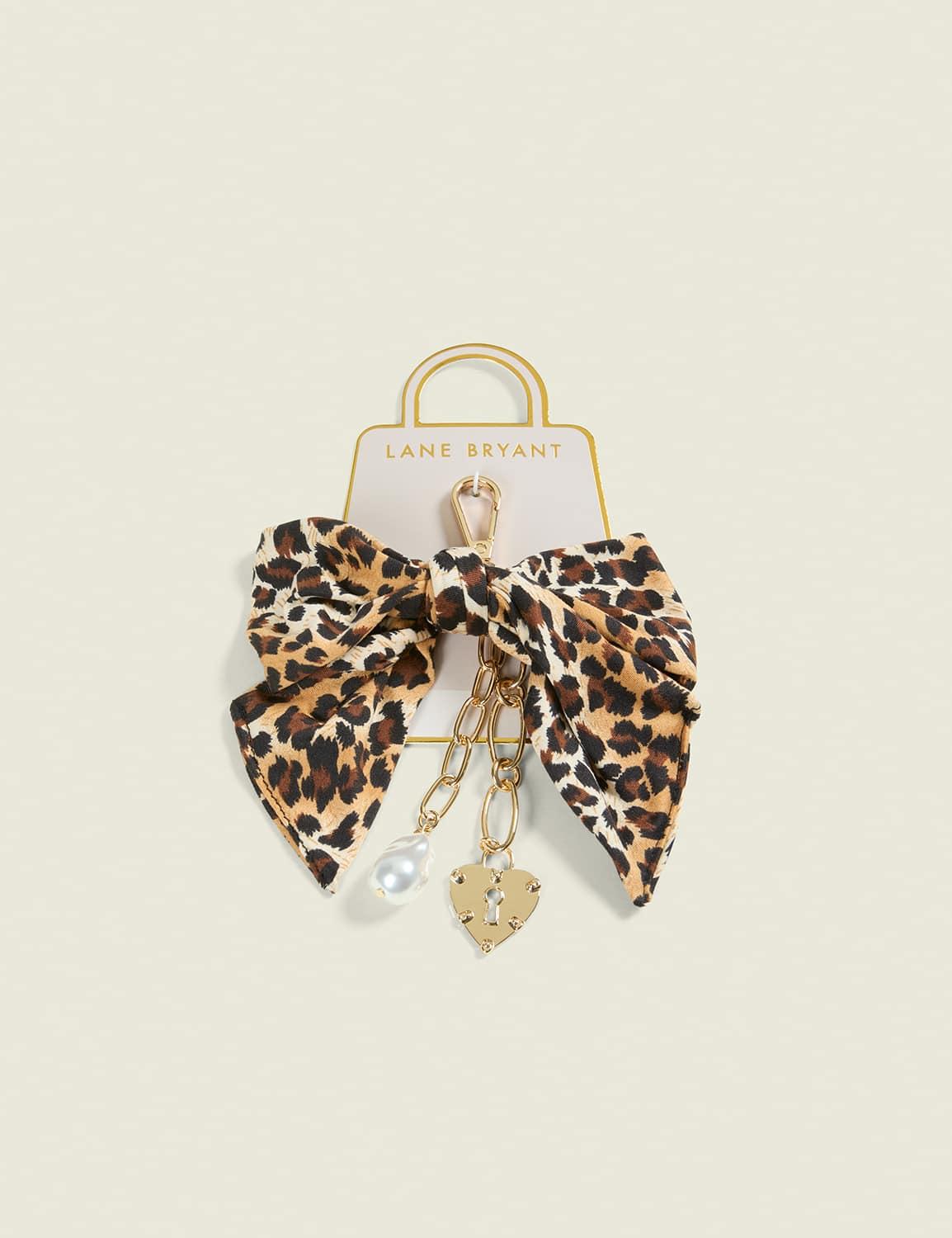 cheetah bow bag charm