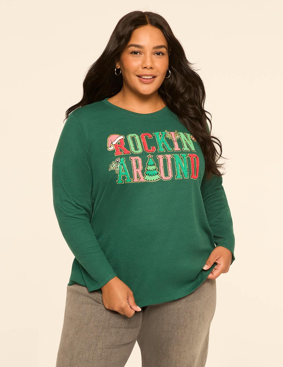 chenille rockin around graphic tee