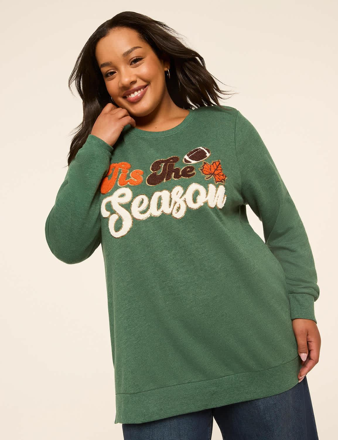 chenille tis the season graphic sweatshirt