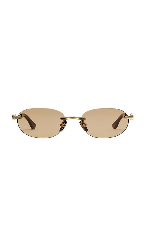chimi cadenza oval sunglasses in brown.