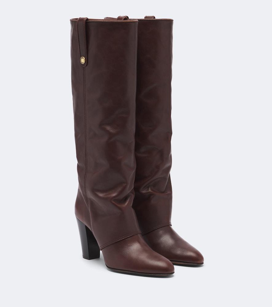 chloé anouk leather knee-high boots