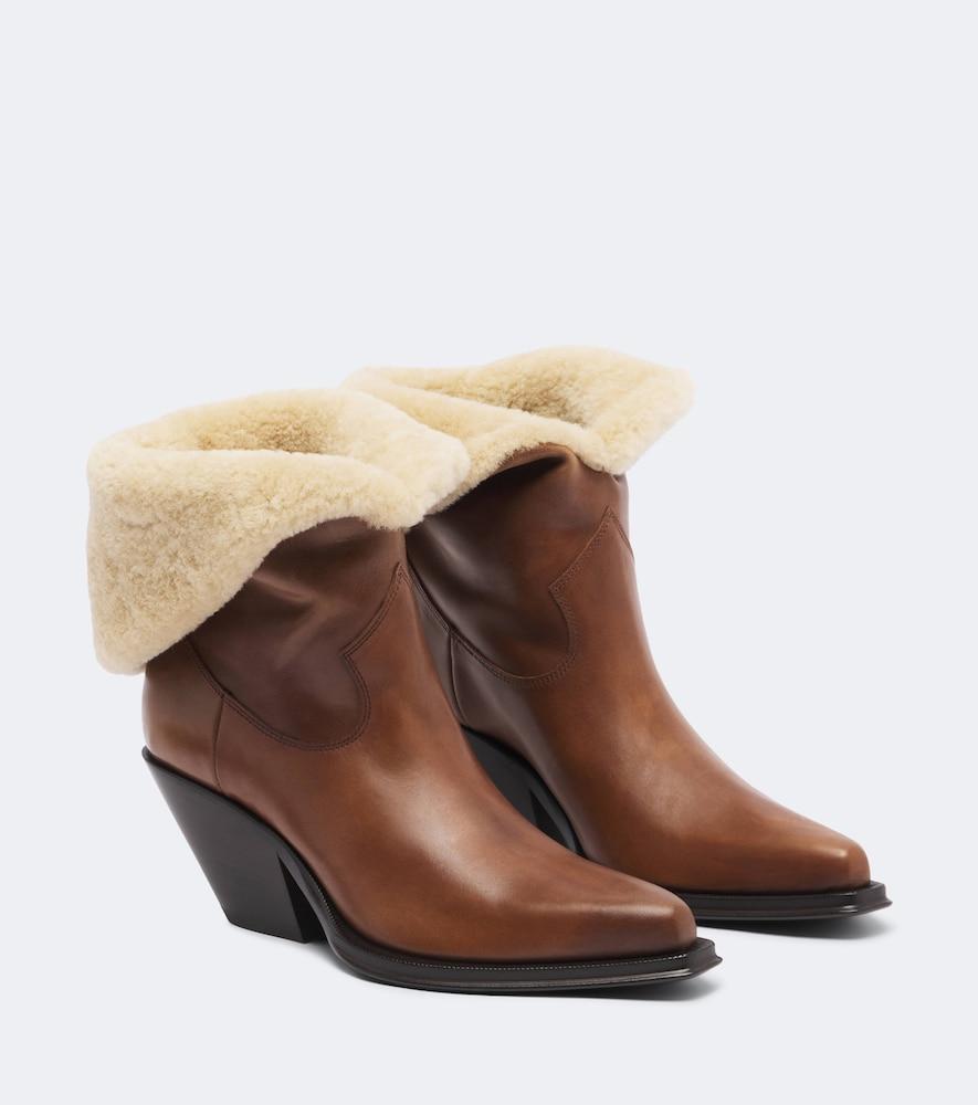 chloé azelan shearling-lined ankle boots