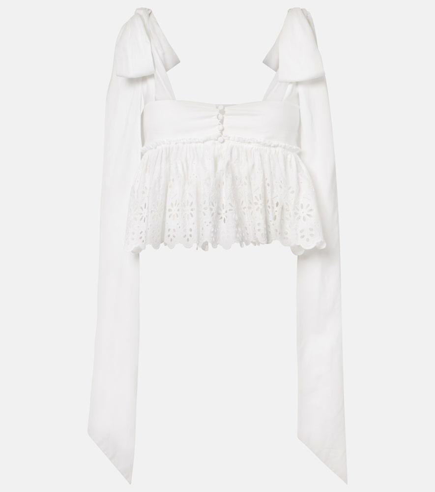chloé broderie anglaise cotton top