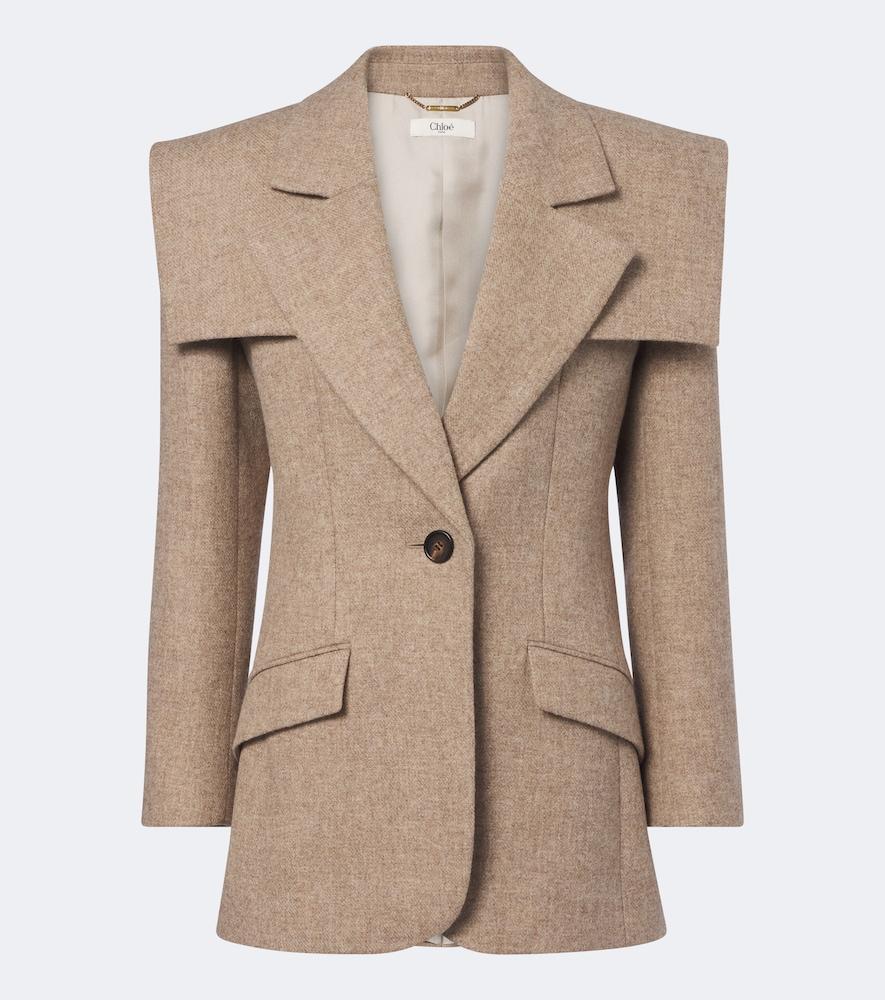 chloé caped wool blazer