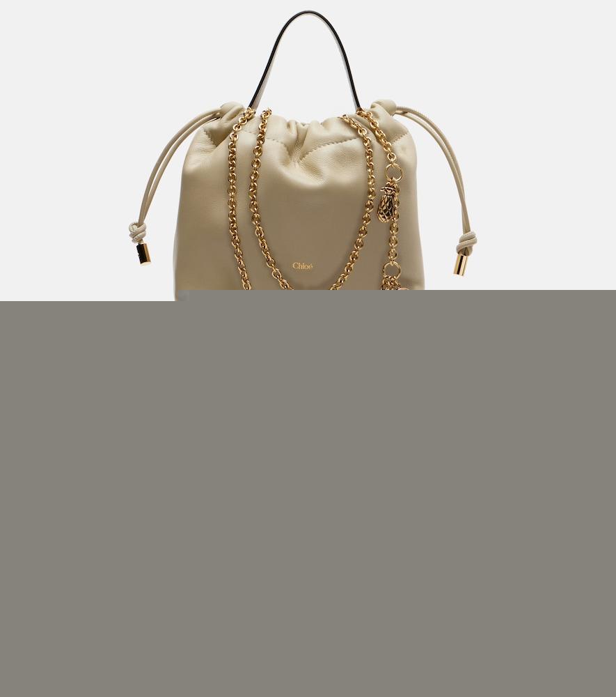 chloé chloé icons mini leather bucket bag