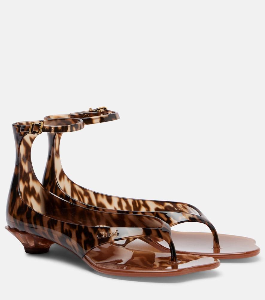 chloé chloé jelly animal-print thong sandals