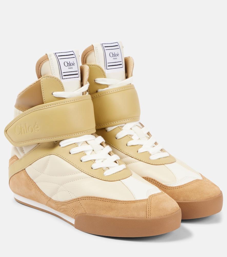 chloé chloé kick high-top leather sneakers