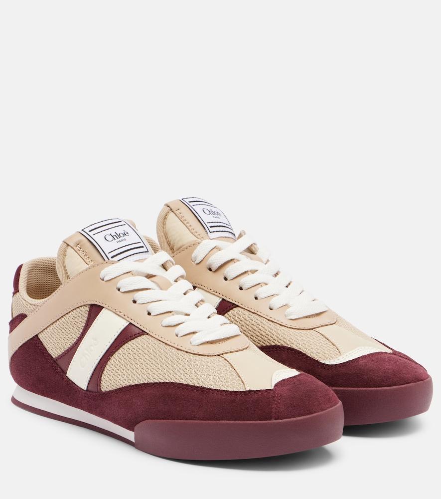 chloé chloé kick suede-trimmed sneakers