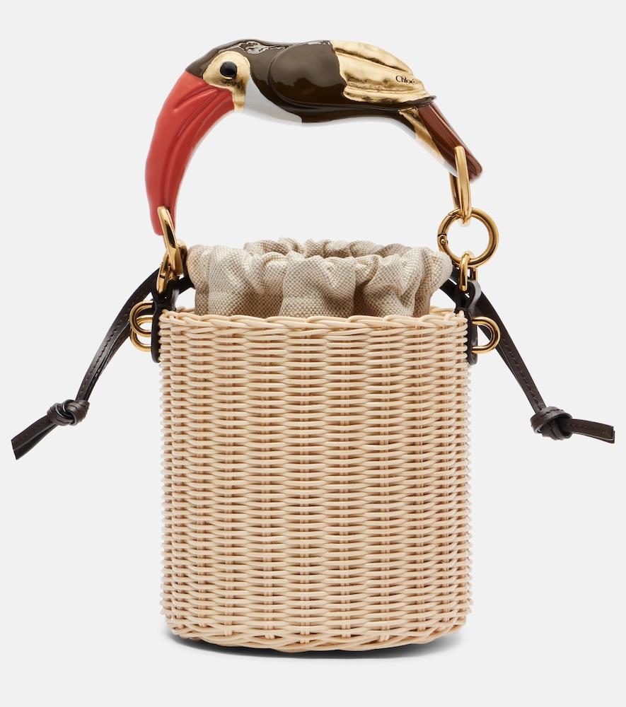chloé chloé tropicus wicker bucket bag
