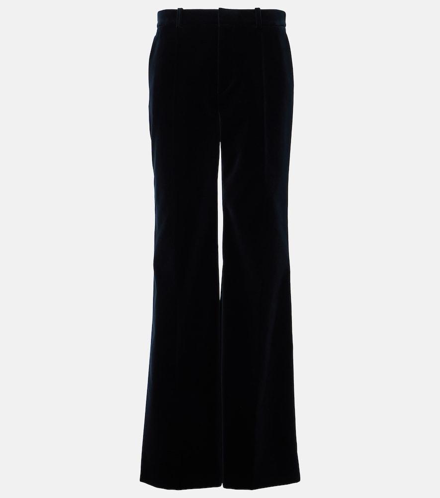 chloé cotton velvet flared pants