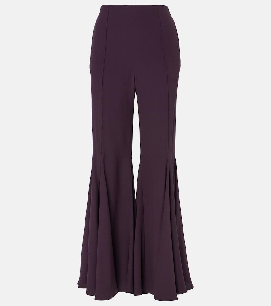 chloé cropped crêpe satin flared pants