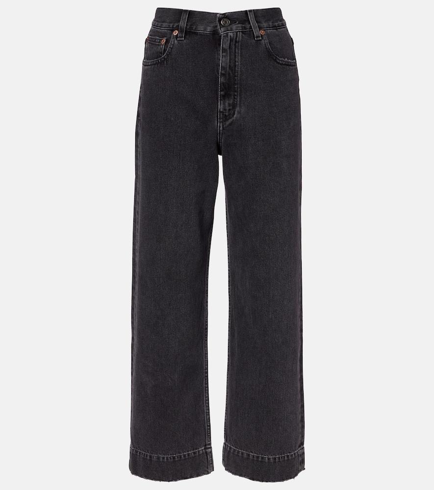 chloé cropped high-rise wide-leg jeans