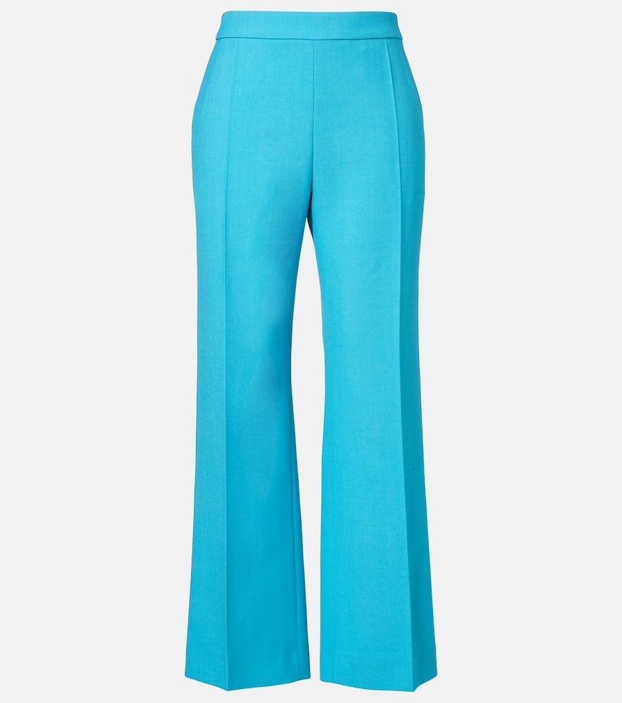 chloé cropped virgin wool crêpe straight pants