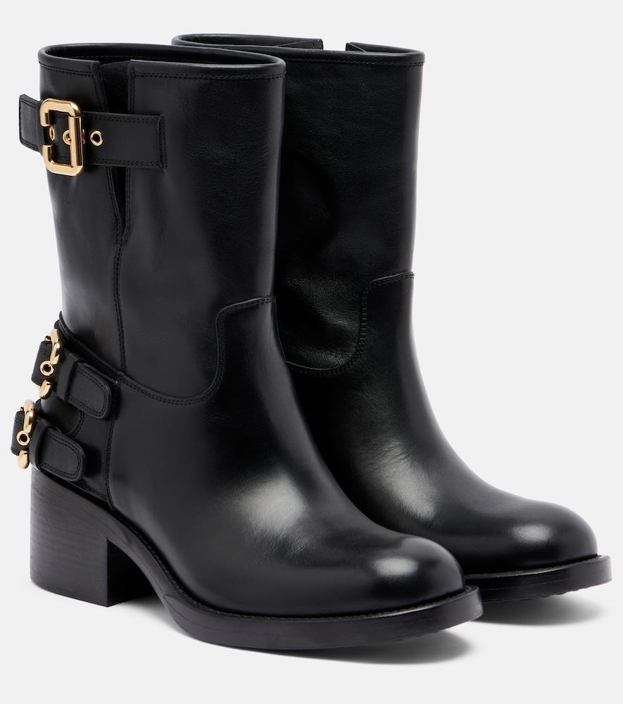 chloé dakota leather biker boots