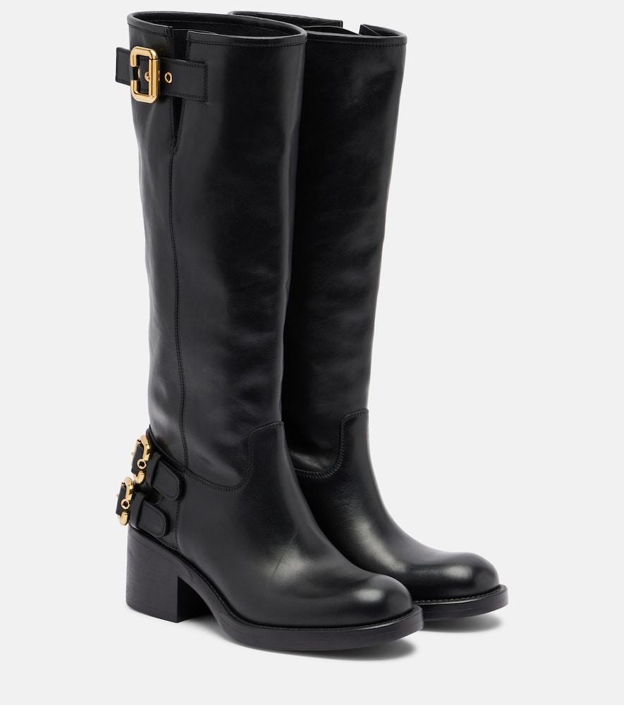 chloé dakota leather biker boots