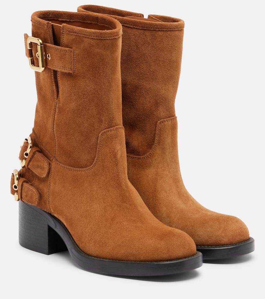 chloé dakota suede biker boots