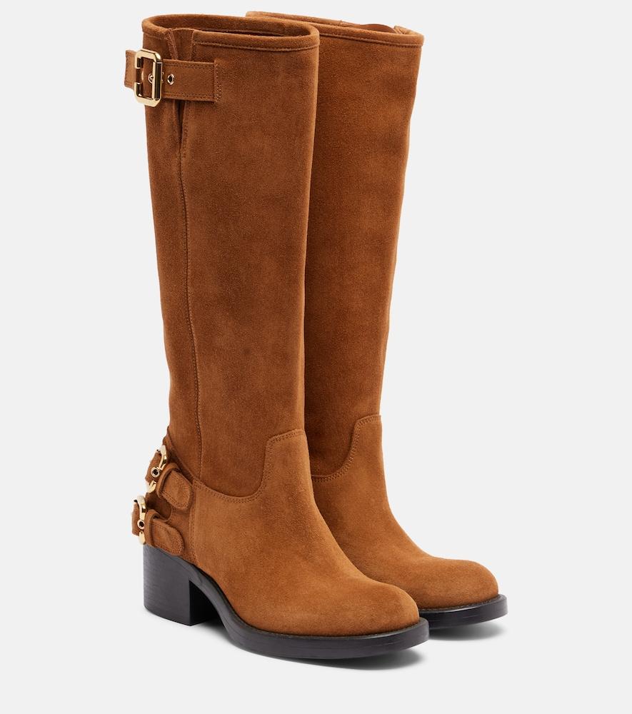 chloé dakota suede biker boots