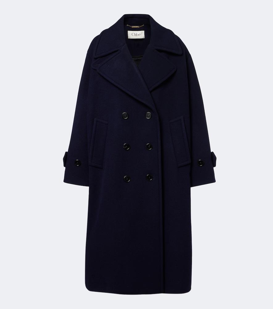 chloé double breasted wool-blend coat