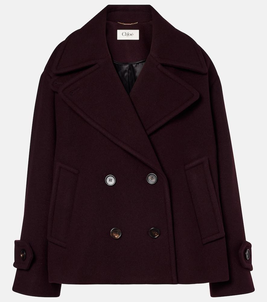 chloé double-breasted wool-blend coat