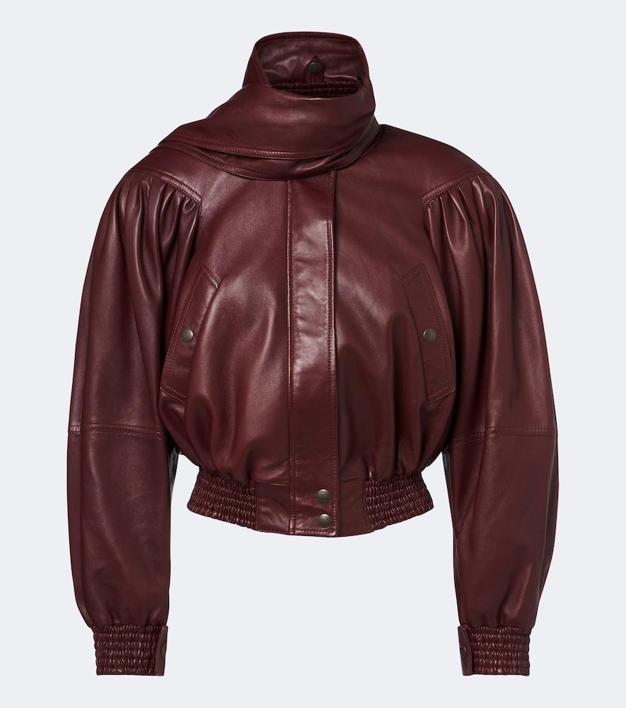 chloé draped cropped leather jacket