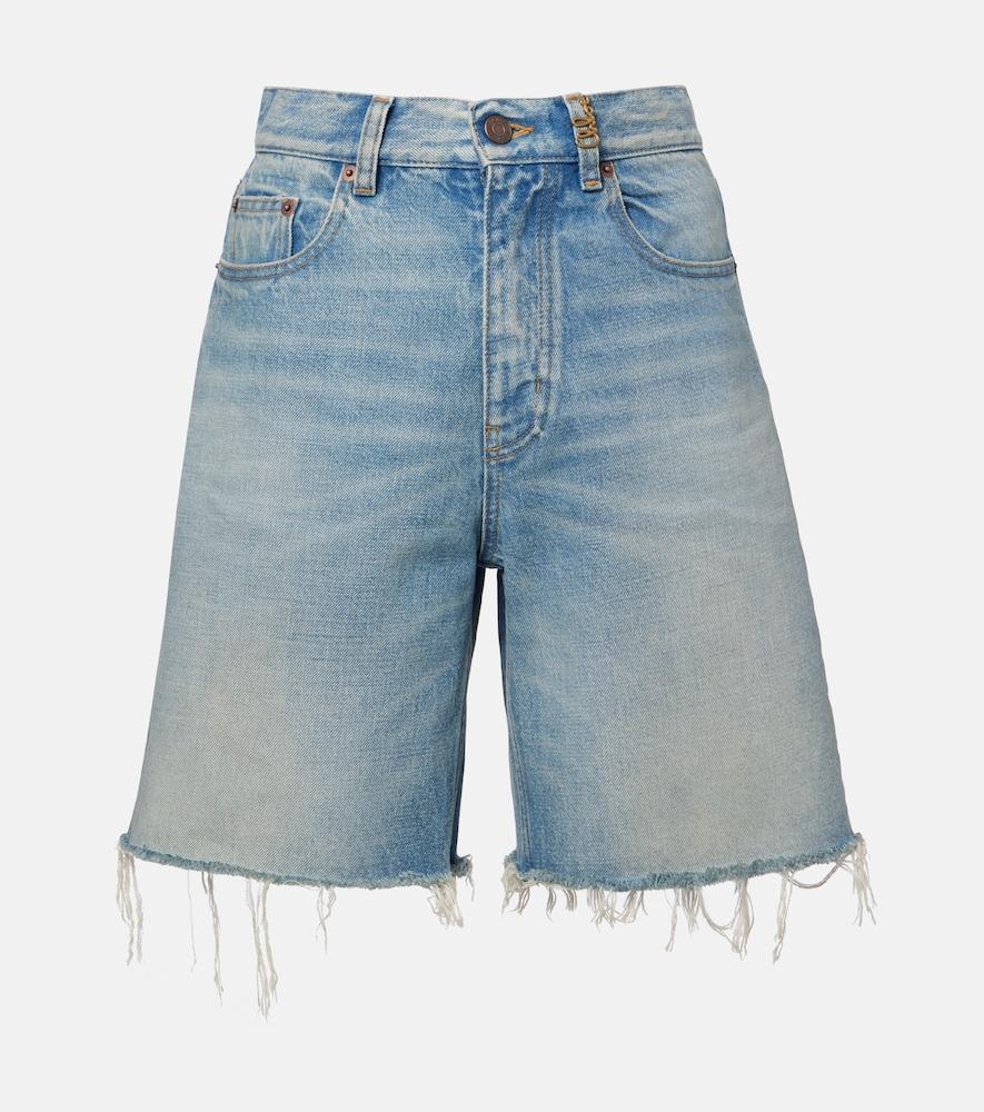 chloé faded denim shorts