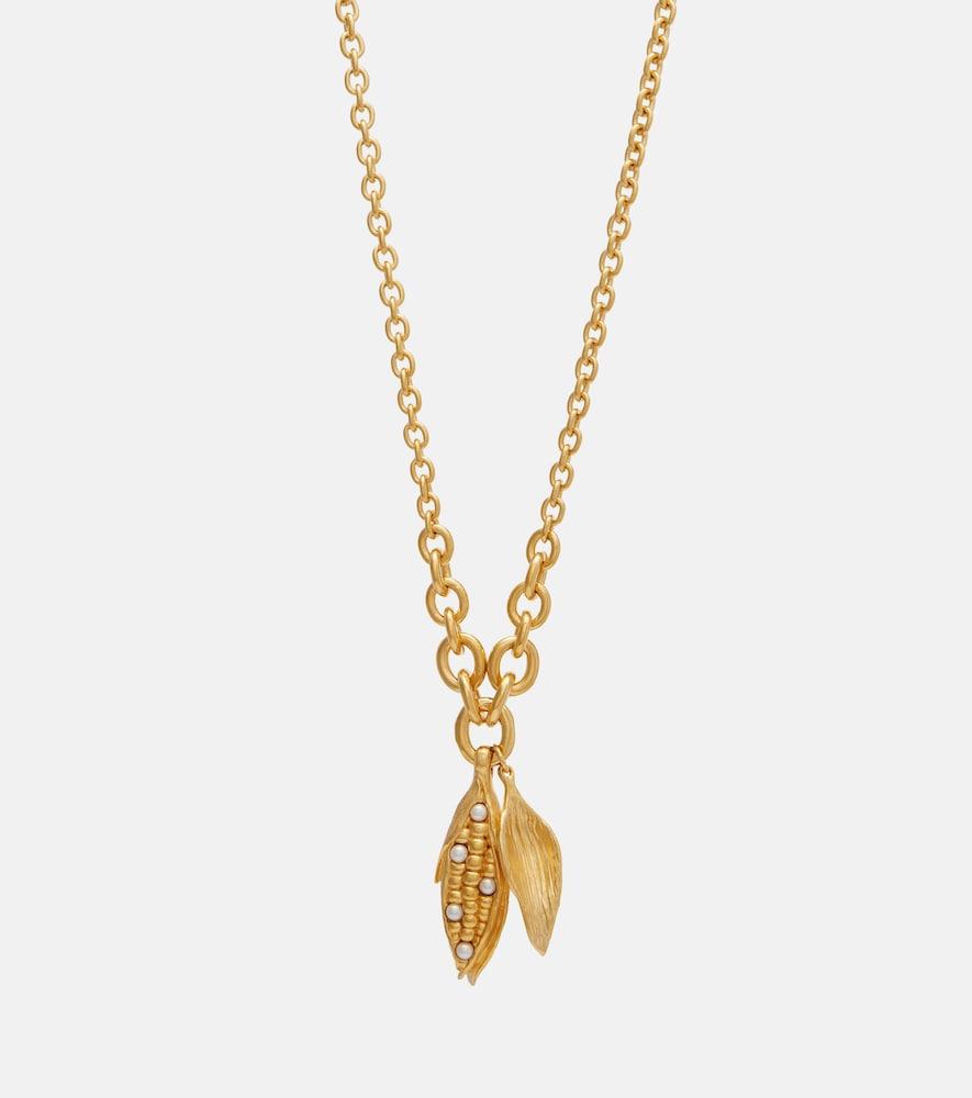 chloé faux pearl-embellished chain necklace
