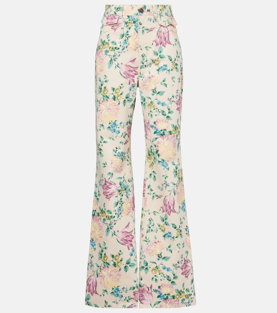 chloé floral high-rise flared jeans