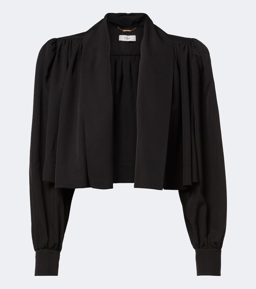 chloé gathered cropped faille jacket