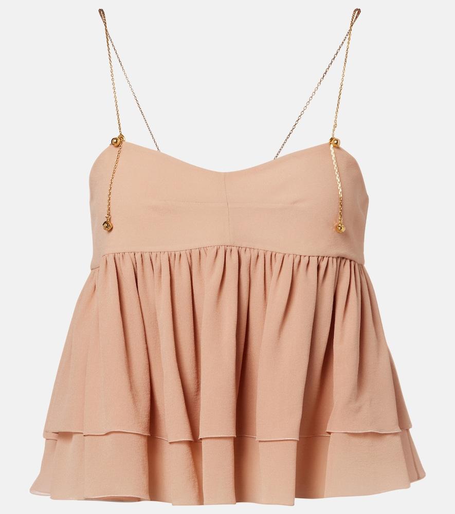 chloé gathered silk top
