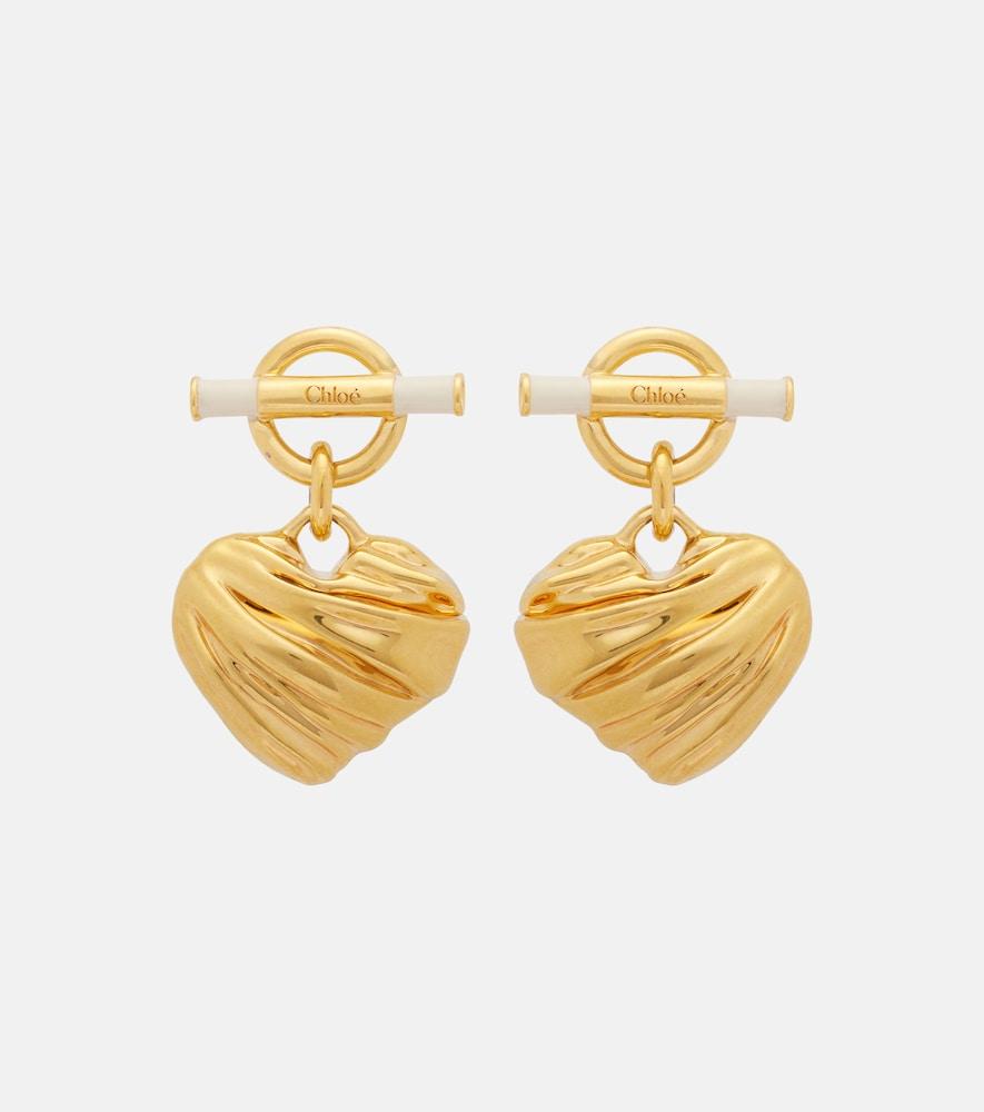 chloé heart drop earrings