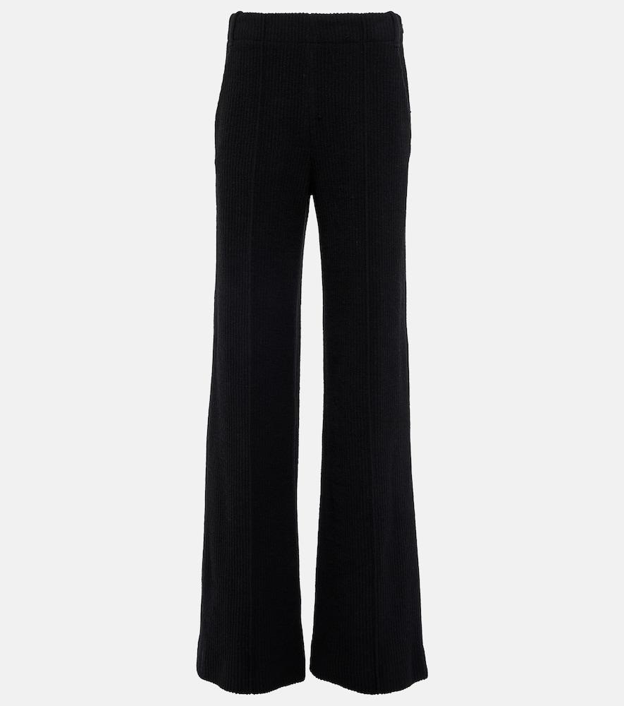 chloé high-rise flared virgin wool pants