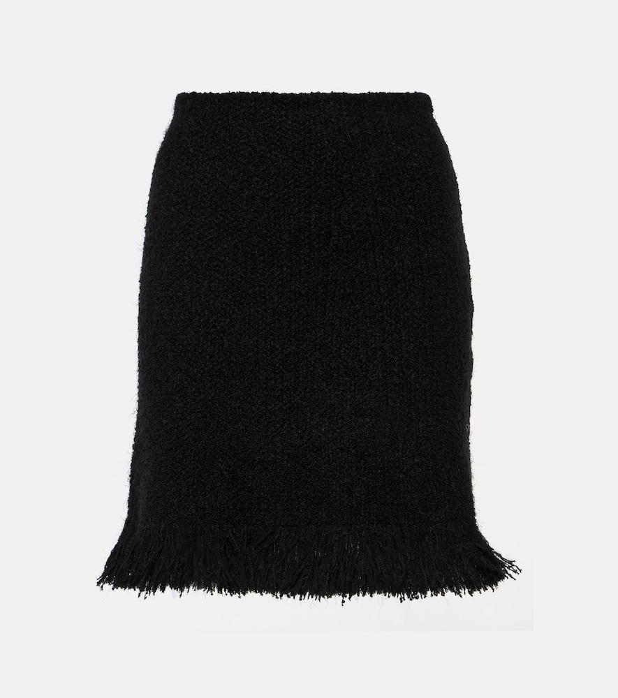 chloé high-rise fringed wool-blend miniskirt