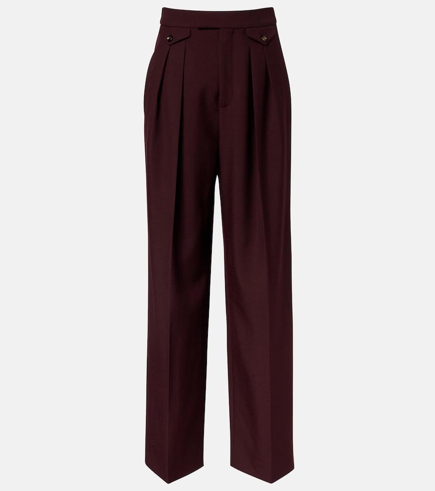 chloé high-rise virgin wool wide-leg pants