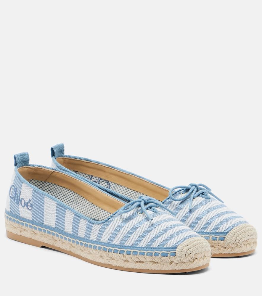 chloé isla striped canvas espadrilles