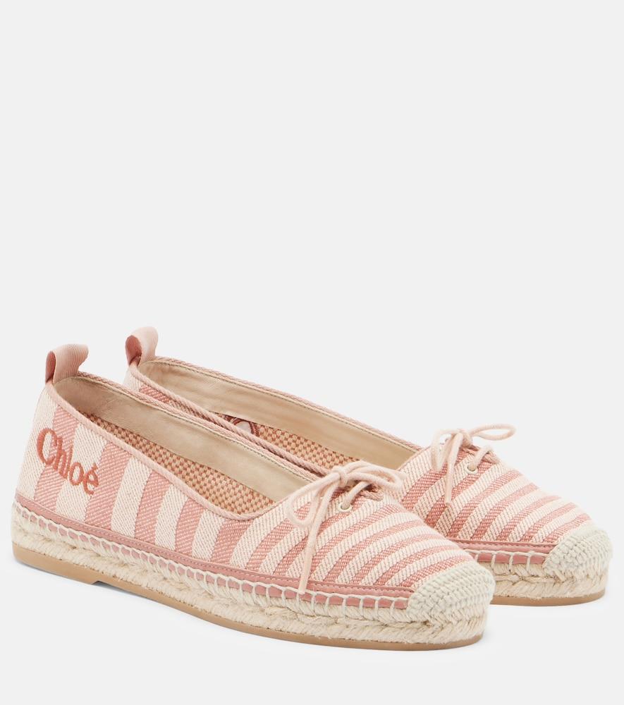 chloé isla striped canvas espadrilles