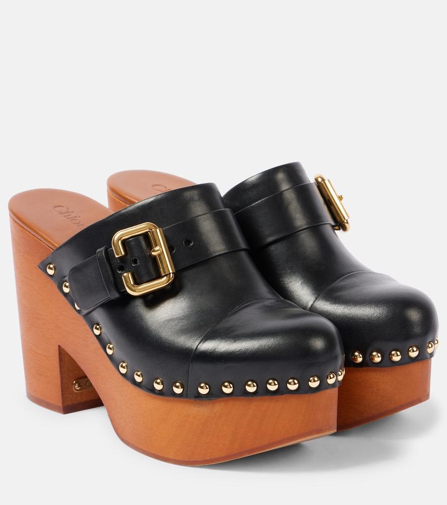 chloé jeannette 115 studded leather clogs