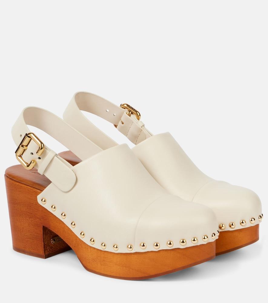 chloé jeannette studded leather clogs