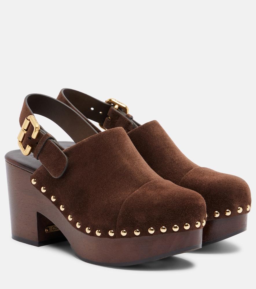 chloé jeannette suede clogs