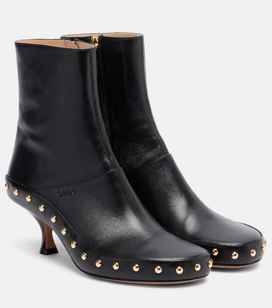 chloé junie studded leather ankle boots