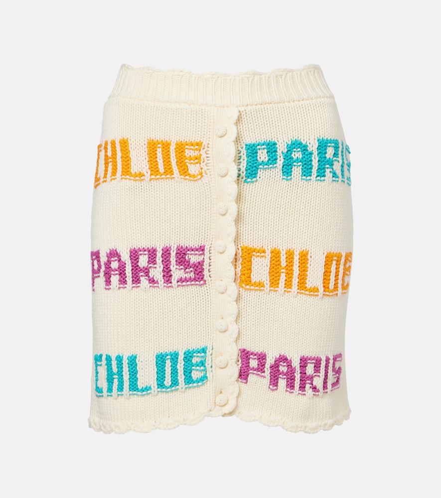 chloé knitted cotton miniskirt