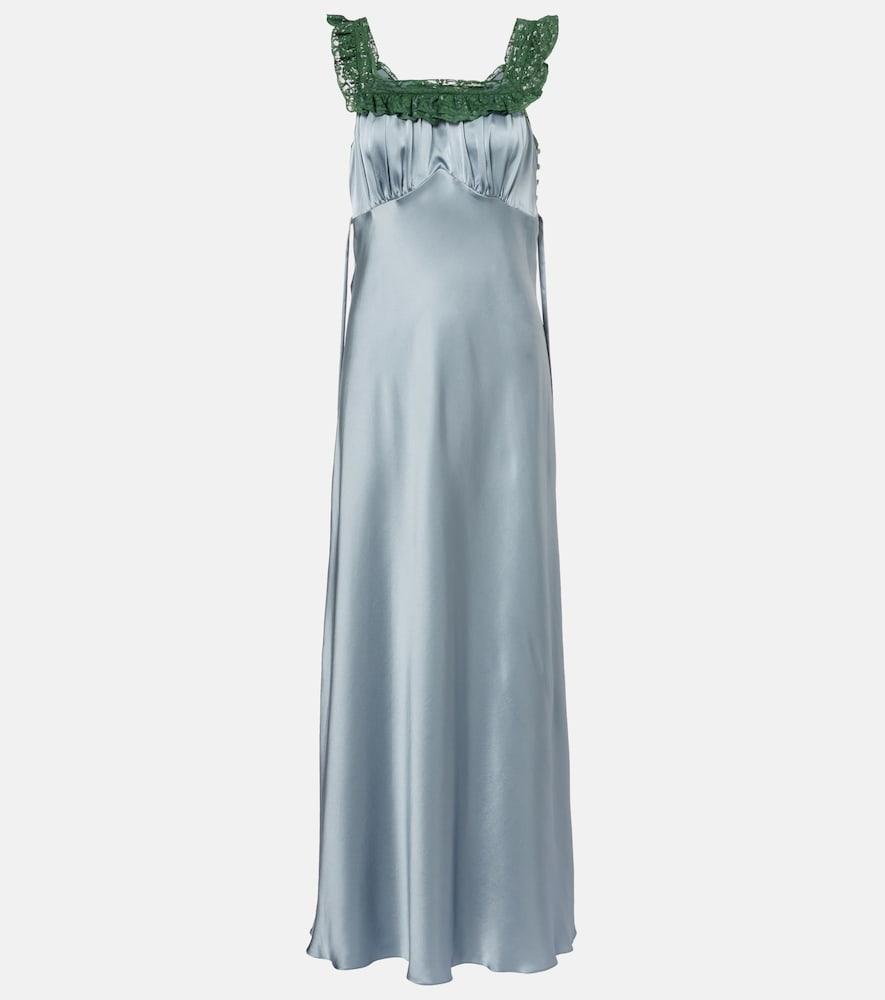 chloé lace-trimmed silk satin maxi dress