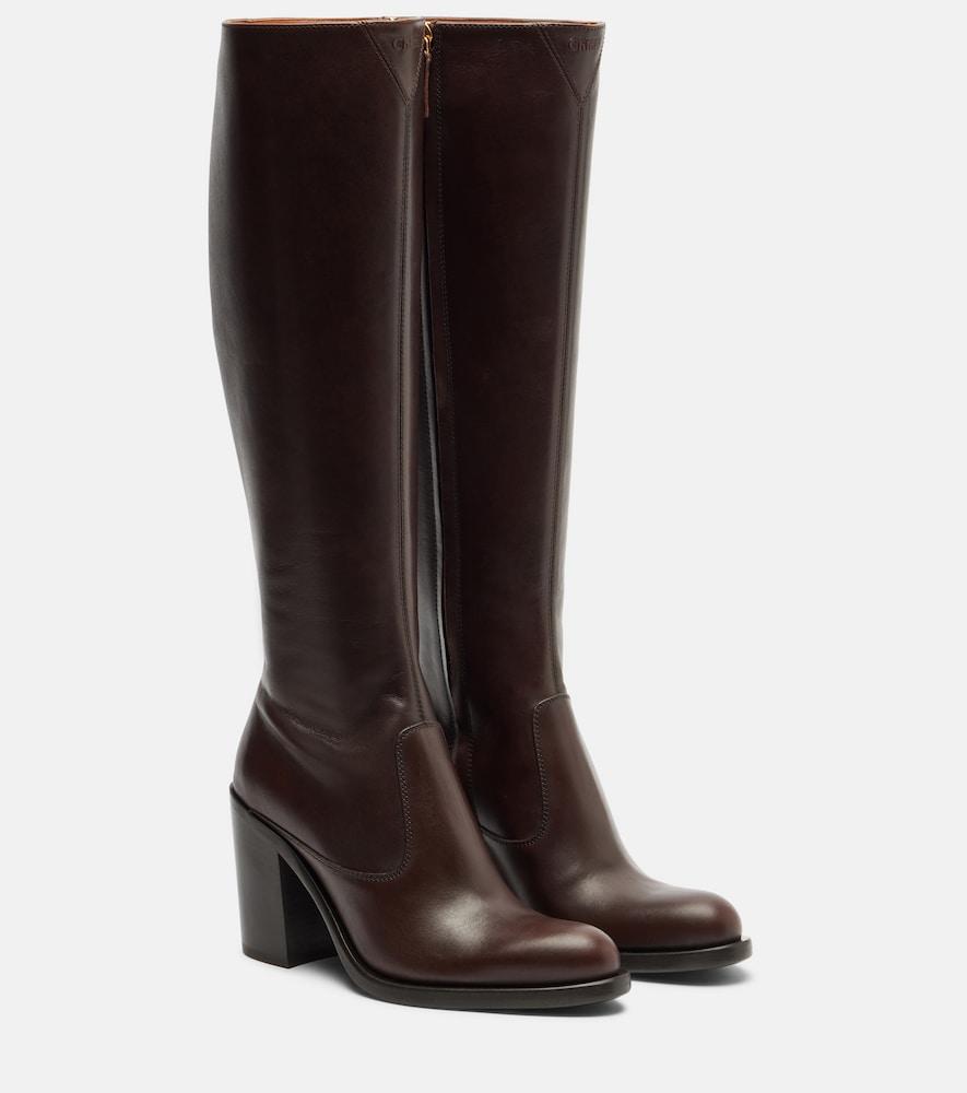 chloé leather knee-high boots