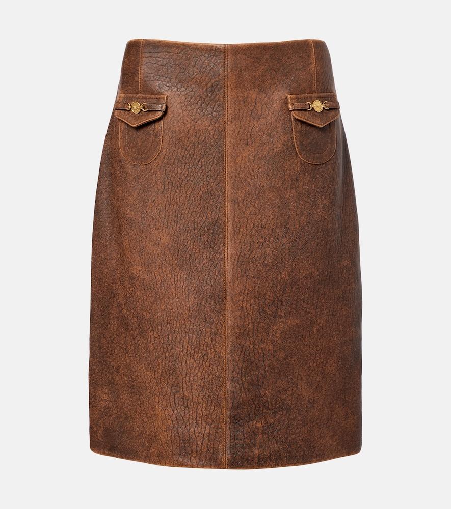 chloé leather miniskirt
