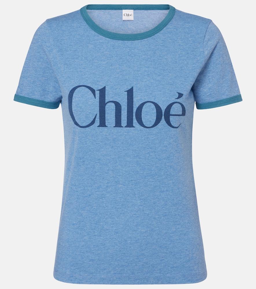 chloé logo cotton-blend jersey t-shirt