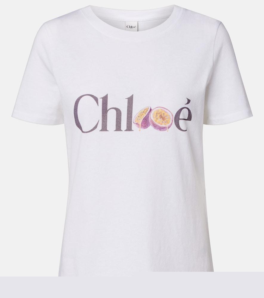 chloé logo cotton jersey t-shirt