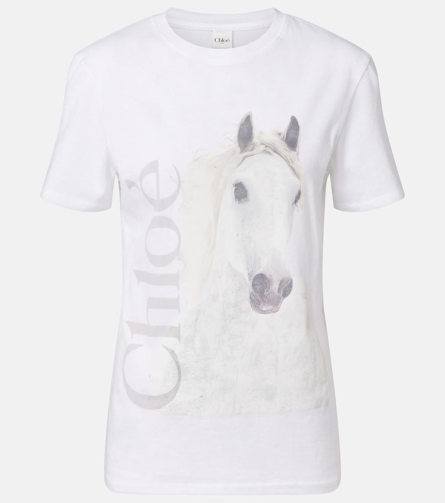 chloé logo cotton jersey t-shirt