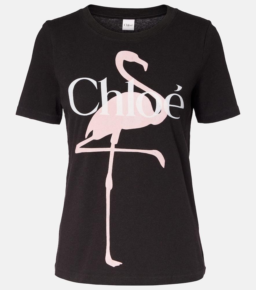 chloé logo cotton jersey t-shirt