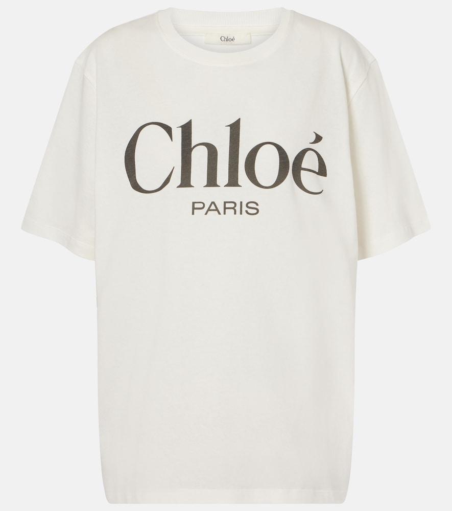 chloé logo cotton jersey t-shirt